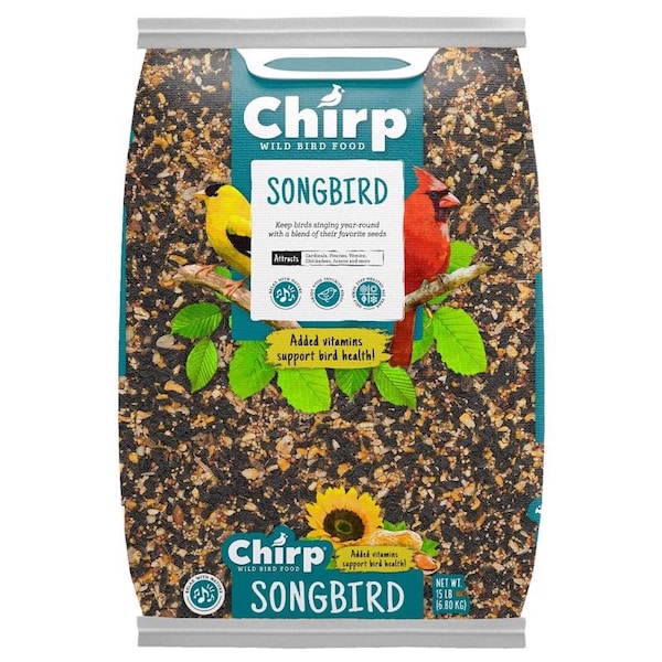 Chirp Songbird Black Oil Sunflower Wild Bird Food 15 lb 14980 - main